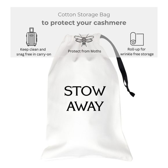 100% Pure Cashmere Travel Wrap, Shawl, Scarf & Blanket Black, Storage Bag +😏